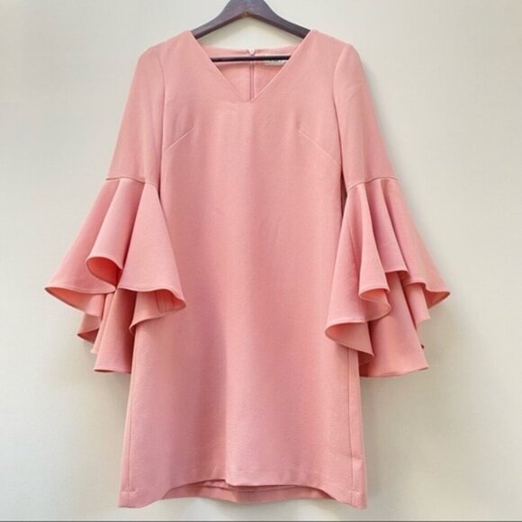 NWT Eliza J. Dramatic‎ Bell Sleeve Shift Dress Women Size 2 - Picture 5 of 10